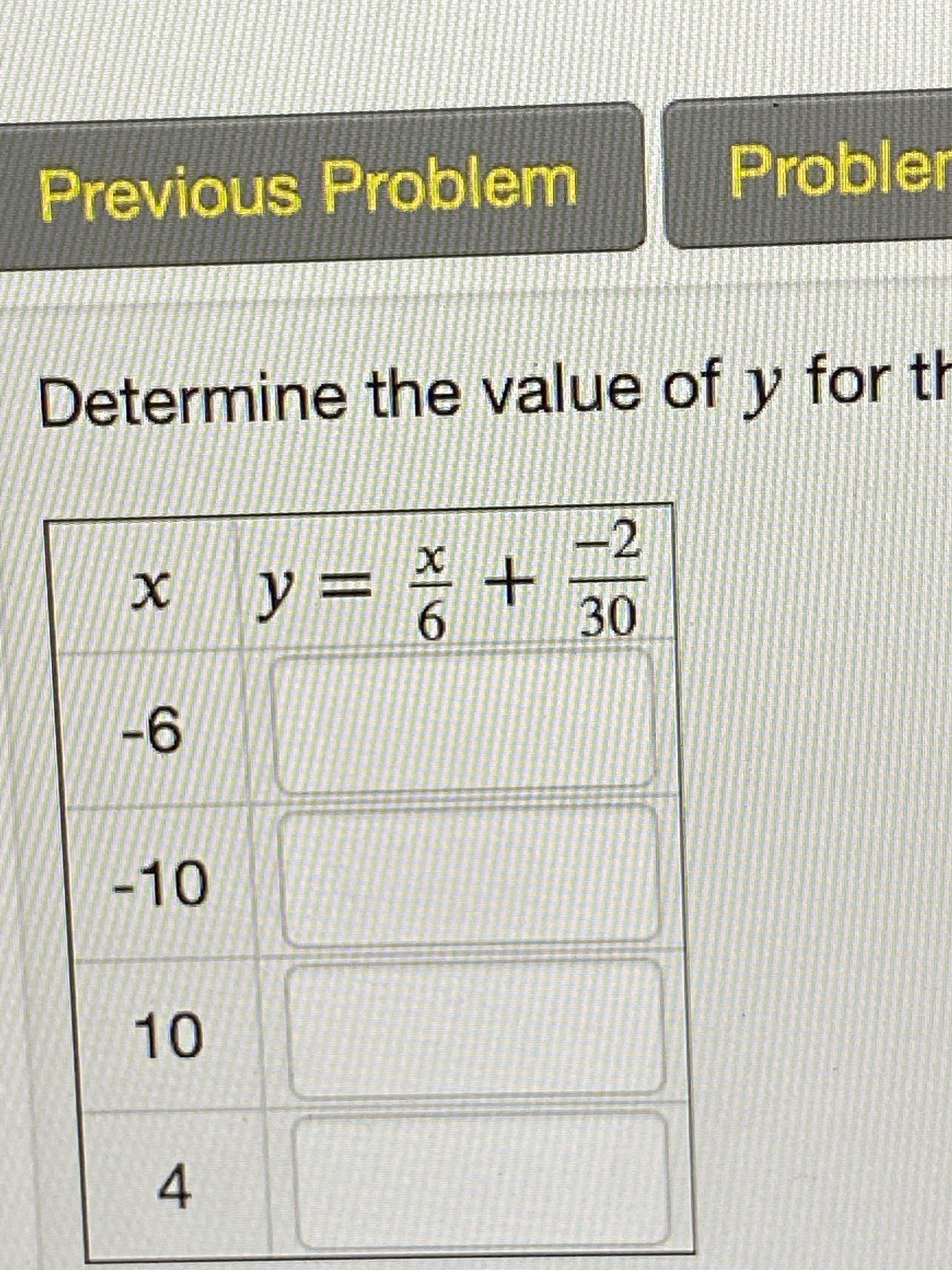 Determine the value of y
