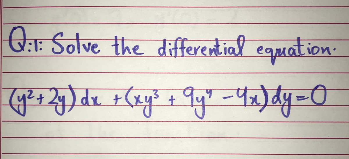 Q:: Solve the differential equation
to

