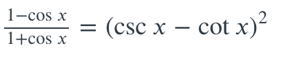 1-cos x
1+cos x
(csc x — сot х)-
