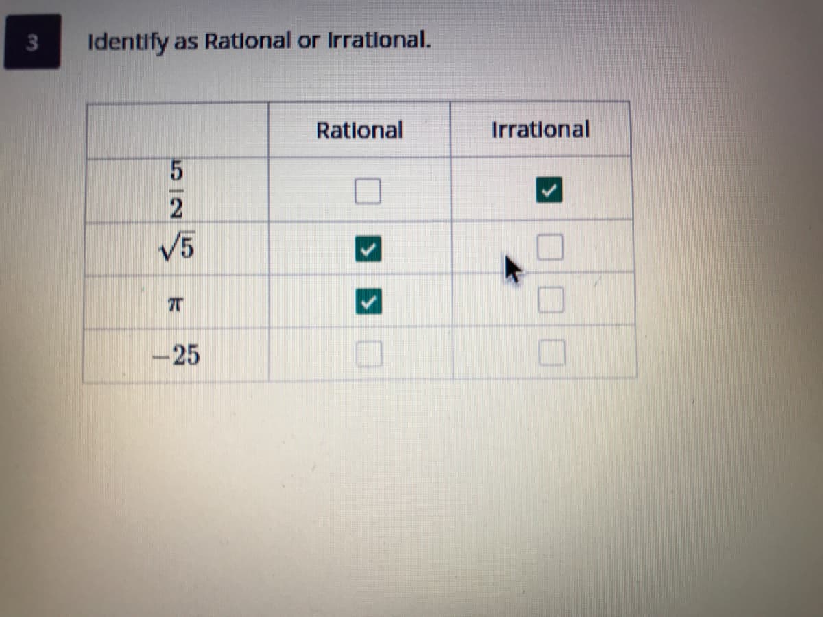 Rational or Irrational.
