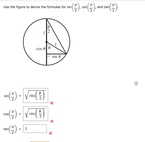 Use the figure to derive the formulas for sin
and tan
cos
1
cos e e
sin 0
() = Vsin(
sin
e
CoS
sin
2
tan
1
