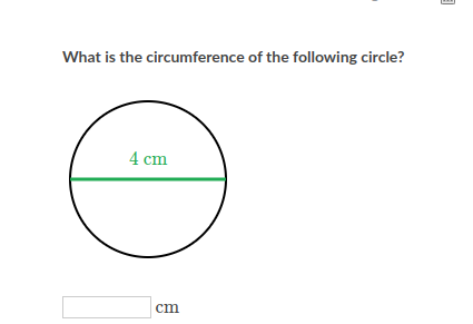 What is the circumference of the following circle?
4 сm
ст

