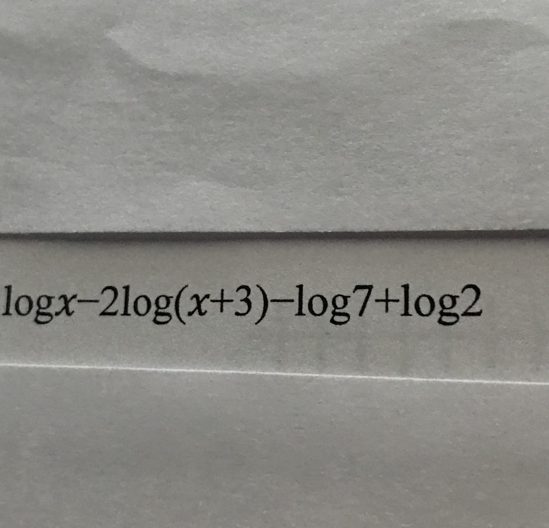 logx-2log(x+3)-log7+log2
