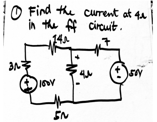 0 Find the current at 4₁
in the ff circuit.
145
17
31:
100V
5N
45
22.
