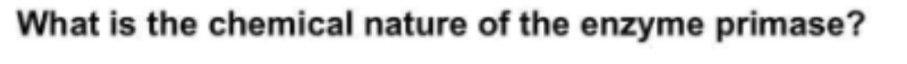 What is the chemical nature of the enzyme primase?