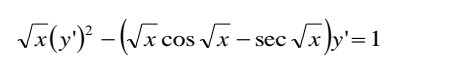 √x(y) -(√x cos √x-sec √x)y=1