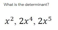 What is the determinant?
x², 2x4, 2x5
