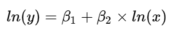 In(y) = B1 + B2 x In(x)
