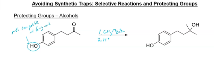 Avoiding Synthetic Traps: Selective Reactions and Protecting Groups
Protecting Groups – Alcohols
roi compatble
| CH,My,Bn
он
HO
но
