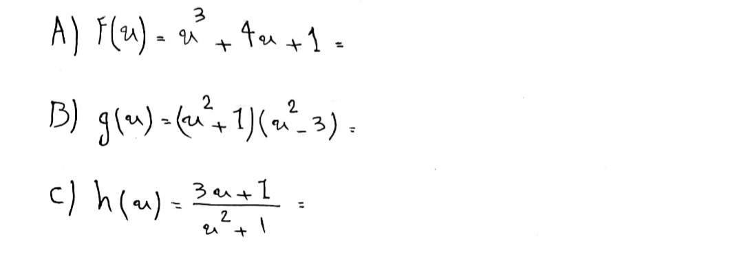 A) F(u) - í
fer t1 =
2.
c) h(m)=
3eu+ I
%3D
2
