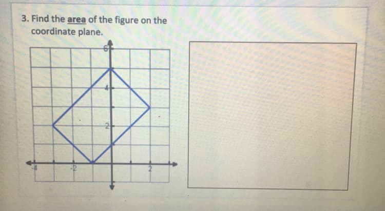 3. Find the area of the figure on the
coordinate plane.

