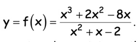 y = f(x) =
to
x³ +
2x2 – 8x
,2
X +x-2
