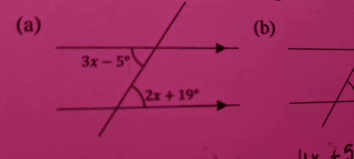 (а)
(b)
3x-5°
2х +19°
