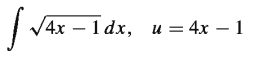 IV4x — 1 dx, и%3D4х — 1
