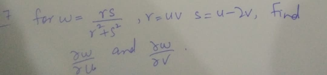 7.
7 for w= TS
Y=uv S= U-)v, find
2.
and Jw
