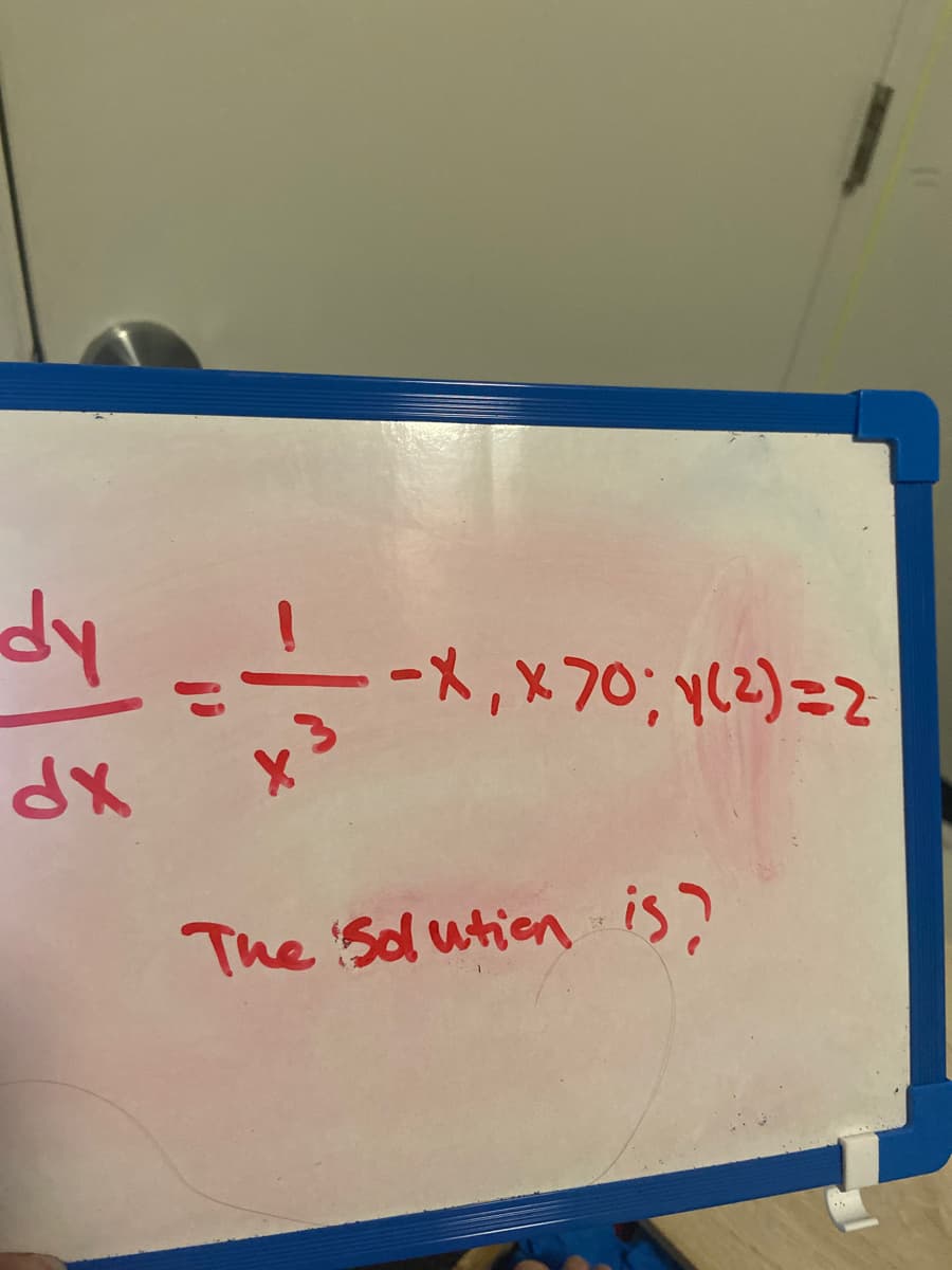 dy _-
-X, x 70; y(2)=2
The Sol utien is?
