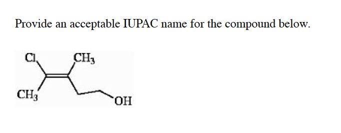 Provide an acceptable IUPAC name for the compound below.
CH3
CH3
HO,
