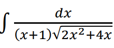 dx
(x+1)v2x2+4x
