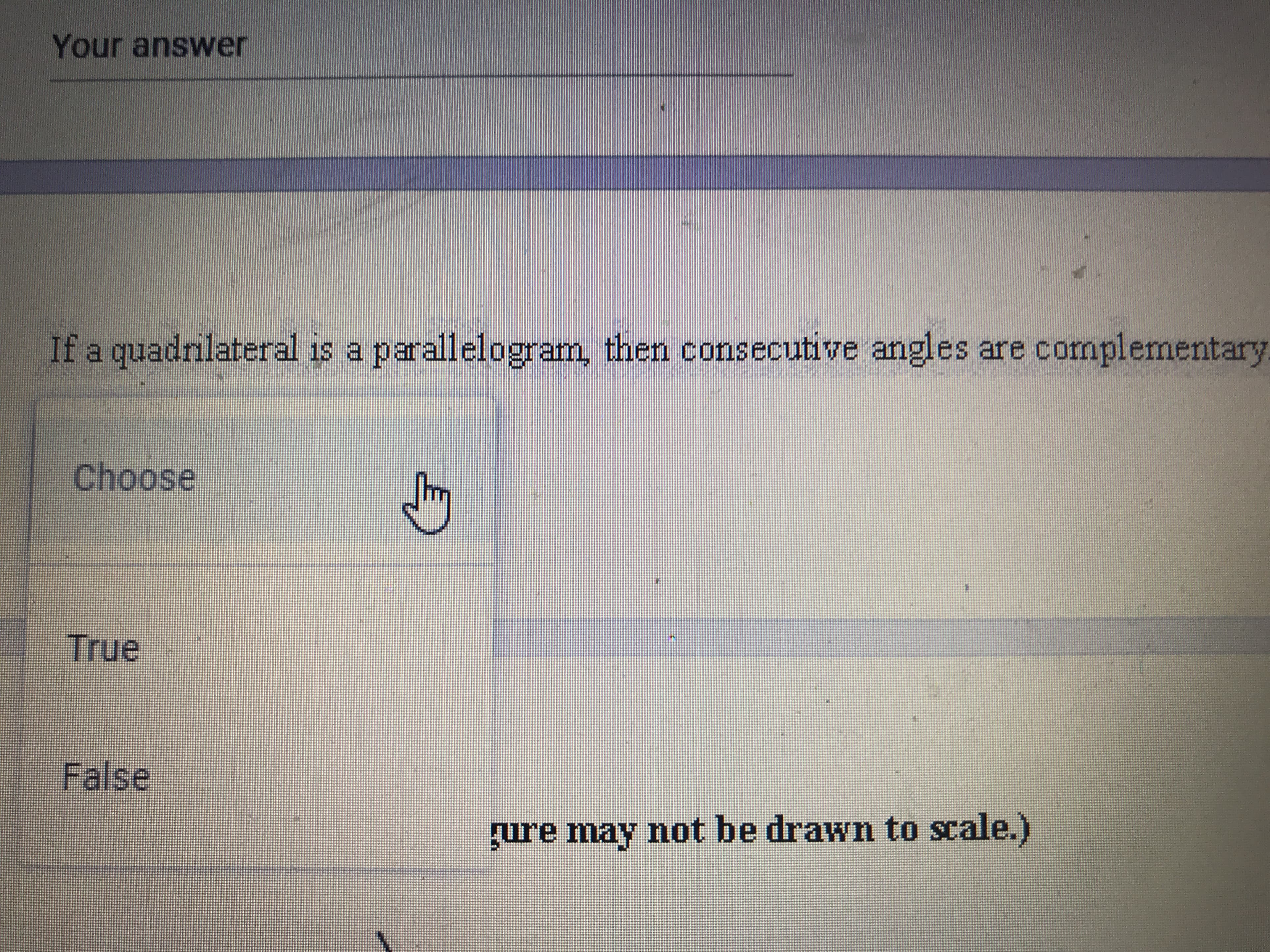 If a quadnlateral is a parallelogram, then consecutive angles are complementary
1S
