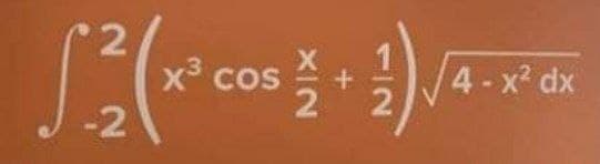 2.
x³ cos
-2
4-x² dx
