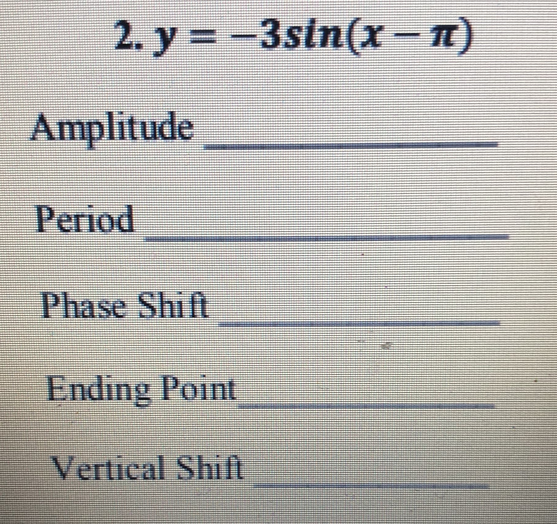 y = -3sin(x - T)
