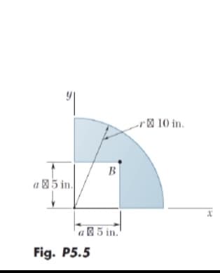 -| 10 in.
B
a図5 in
a因5 in.
Fig. P5.5

