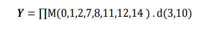 Y = [[M(0,1,2,7,8,11,12,14 ) . d(3,10)
