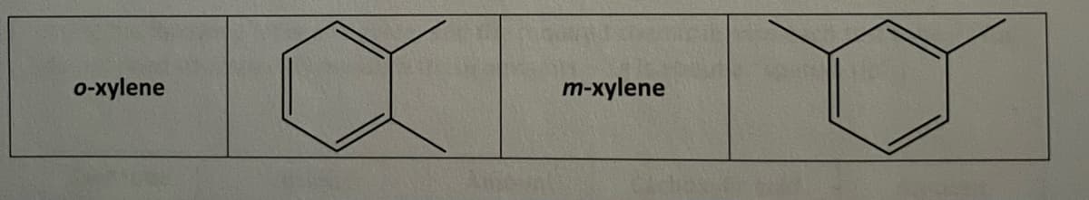 o-xylene
m-xylene