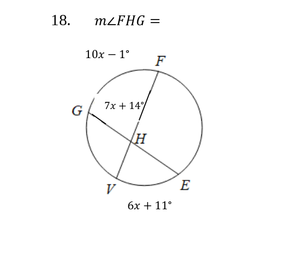 18.
MLFHG =
10х — 1°
F
G
7х + 14%
V
E
6x + 11°
