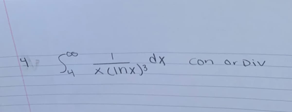 1.
4.2
dx
x cinx)3
Con
or Div
