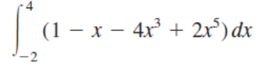 (1 – x – 4x° + 2r°) dx
-2
