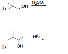 H2SO4
OH
1)
HBr
2)
OH
