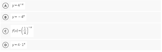 y=4-x
y = - 4*
c f(x)=
y=4•1*
B.
