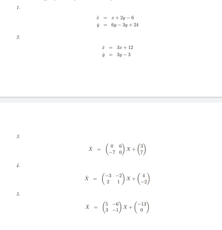 1.
i = r+ 2y – 6
ý = 6y – 3y + 24
2.
i = 3r + 12
ý = 3y – 3
3.
* = (, )×+ (?)
4.
* = (G )*+()
X
5.
* = (; ) * + (")
