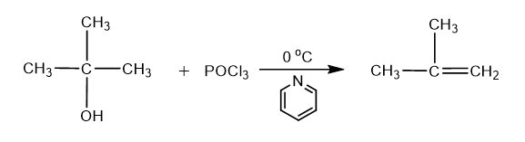 CH3
CH3
0 °C
CH3
-ċ-CH3
+ POCI3
CH3-C=CH2
OH
