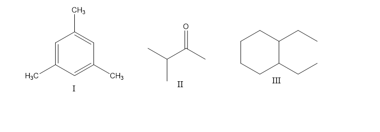 CH3
H3C
CH3
III
II
I
