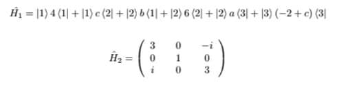 H1 = |1) 4 (1| + |1) c (2| + |2) (1 + |2) 6 (2] + |2) a (3| + |3) (–2 +c) (3|
n-()
3
H2
1
