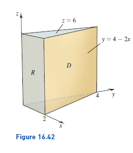 z = 6
y = 4 – 2x
D
R
2
Figure 16.42
