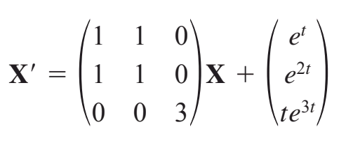 1 0
X' =
1
1
|X + | e2t
\0 0 3,
\te³1/
