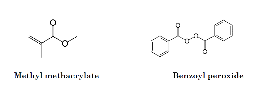 Methyl methacrylate
Benzoyl peroxide
