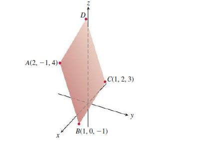 D
A(2, –1, 4)
.C(1, 2, 3)
B(1,0, -1)
