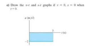 c) Draw the e-t and s4 graphs if e= 0, s = 0 when
(m/)
