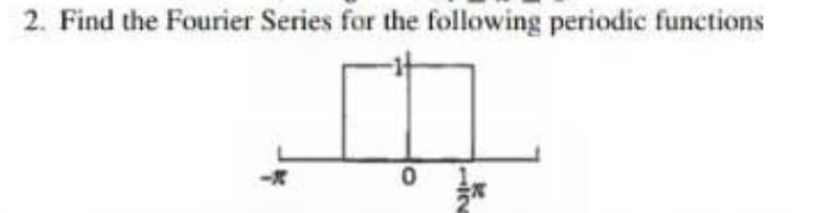 2. Find the Fourier Series for the following periodic functions
