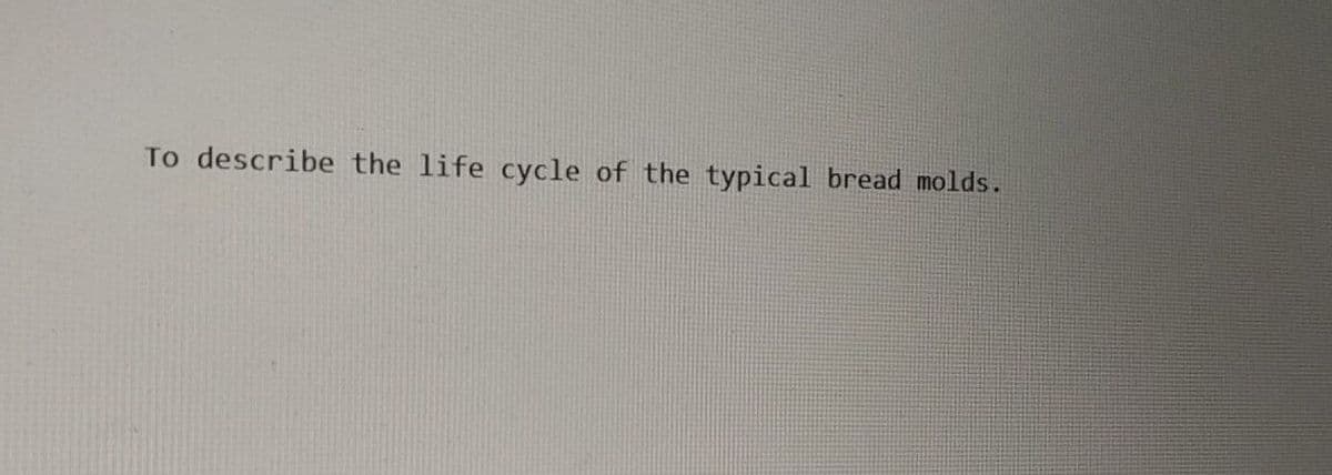 To describe the life cycle of the typical bread molds.