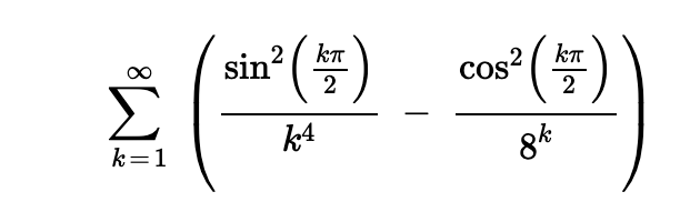 2
sin2/ kn cos² (KTT)
Σ (**)_~(*))
2
k4
k=1
8k
