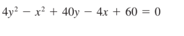 4y² – x² + 40y – 4x + 60 = 0
