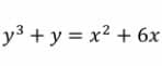 y3 + y = x2 + 6x
