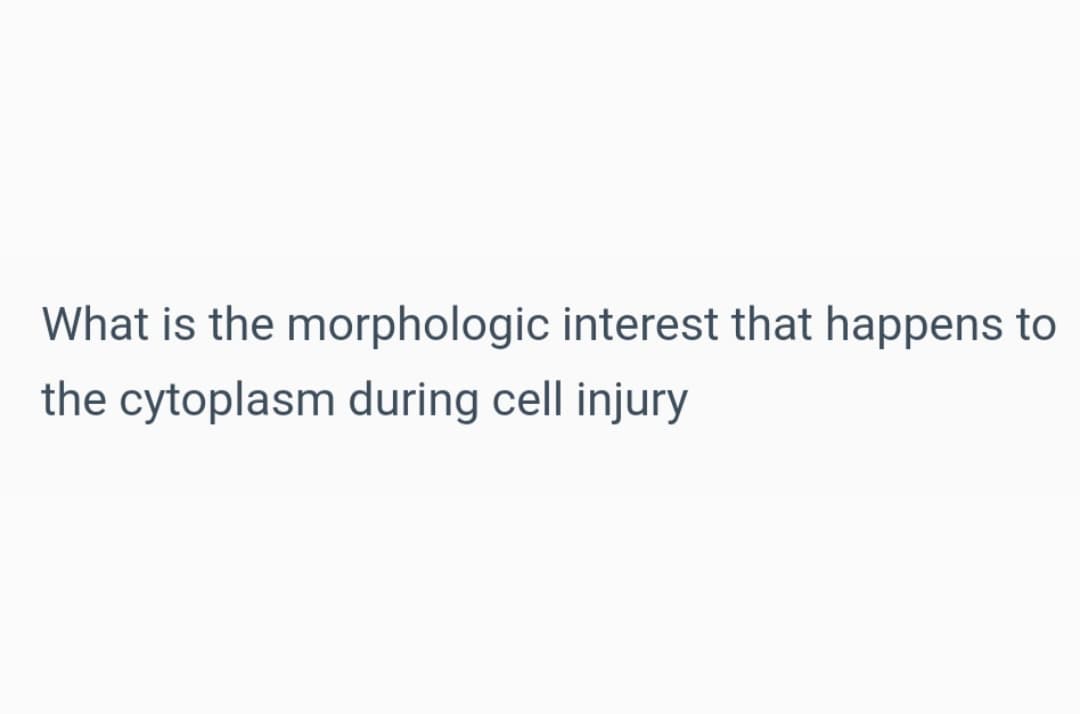 What is the morphologic interest that happens to
the cytoplasm during cell injury
