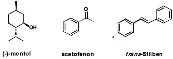 rol
OH
(-)-mentol
acetofenon
trans-Stilben