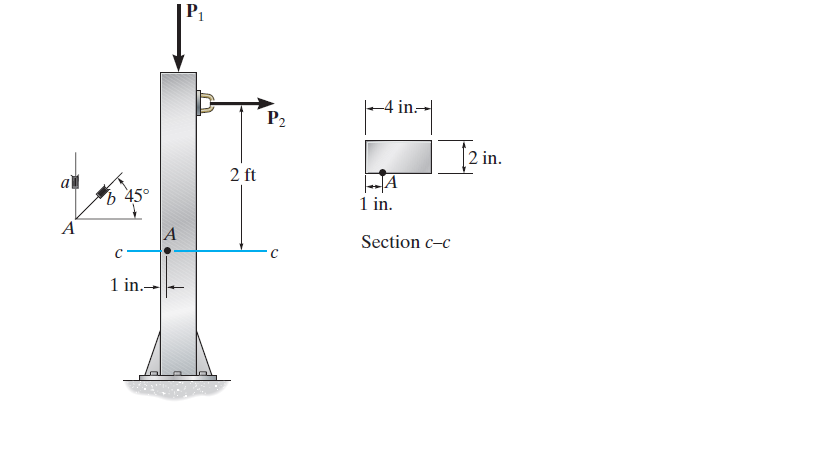 P1
-4 in-
P2
[2 in.
2 ft
1 in.
Section c-c
1 in.-
